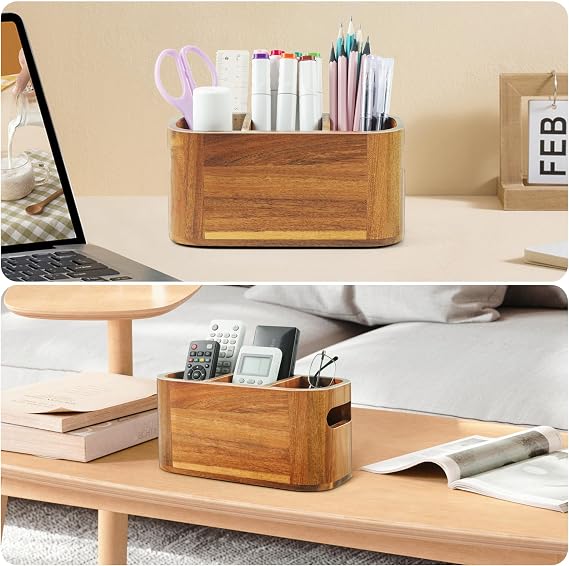 Wooden Desk Organizer with Compartments