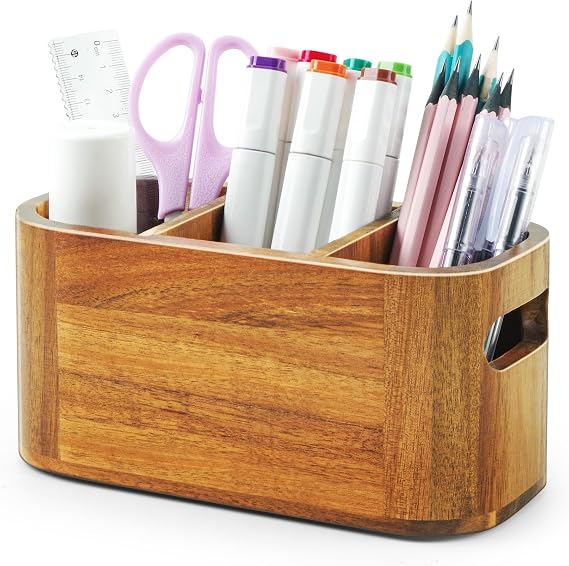 Wooden Desk Organizer with Compartments