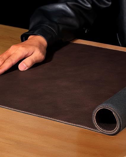 Brown Leather Desk Mat – Large Office Desk Pad